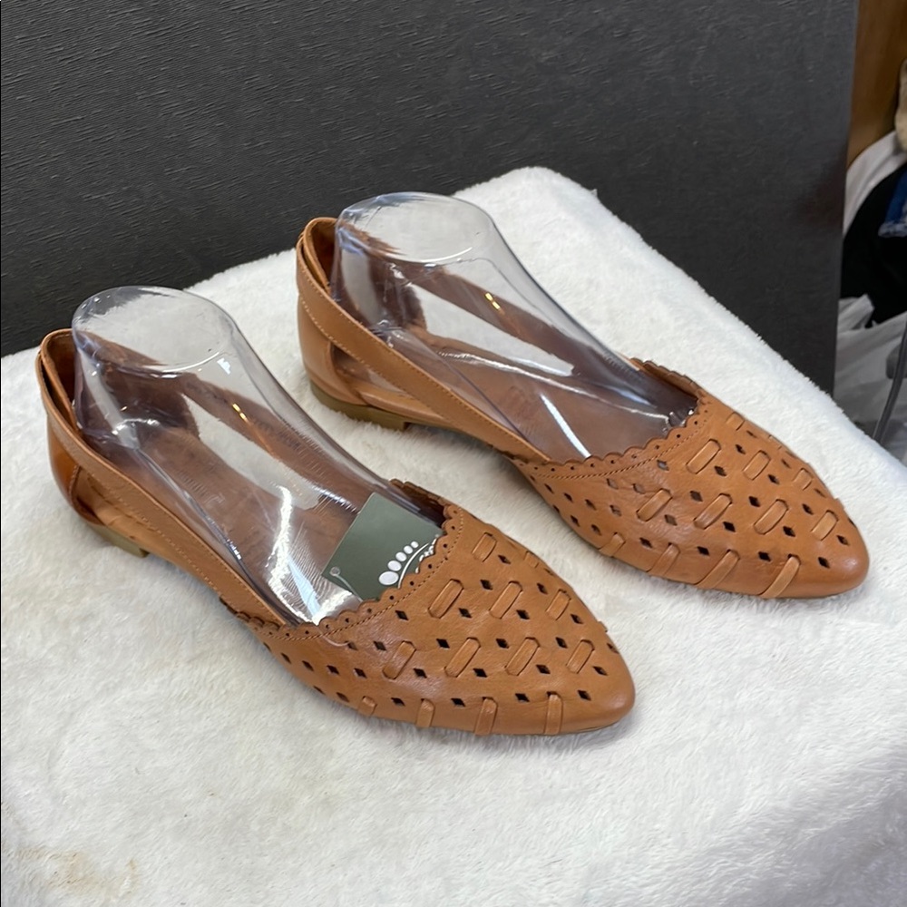 Spring Step Brown Flats with Transparent‎ Accents